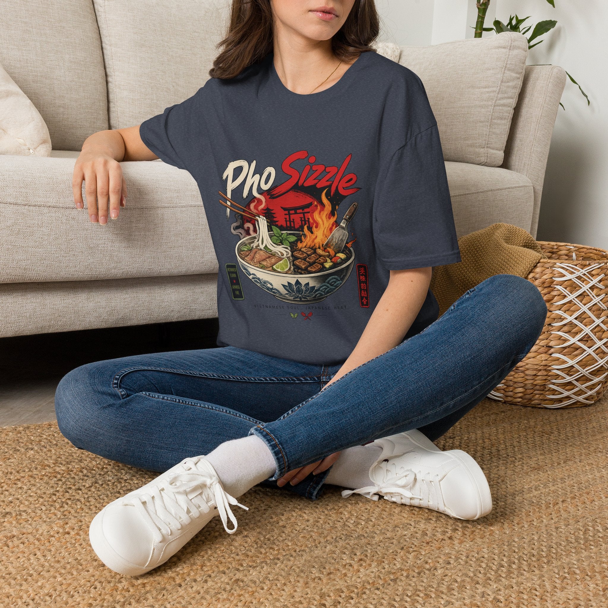 Pho Sizzle T-Shirt – Asian Fusion Street Food Bowl Graphic Tee