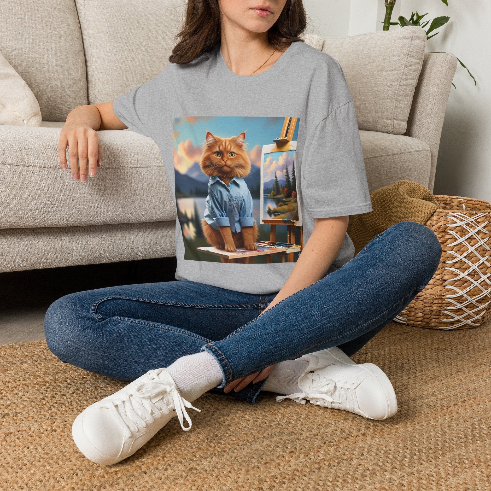Happy Little Painter Cat T-Shirt